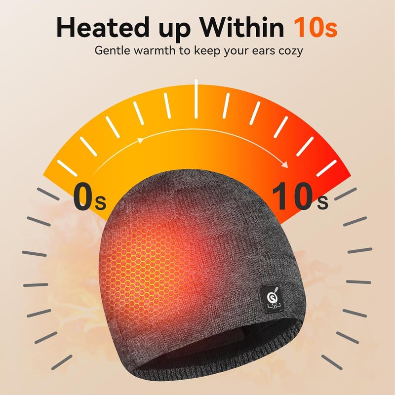 SUNWILL Heated Hat for Men Women,Long-Lasting Anti-Freeze Battery,Electric Winter Beanie - Image 2