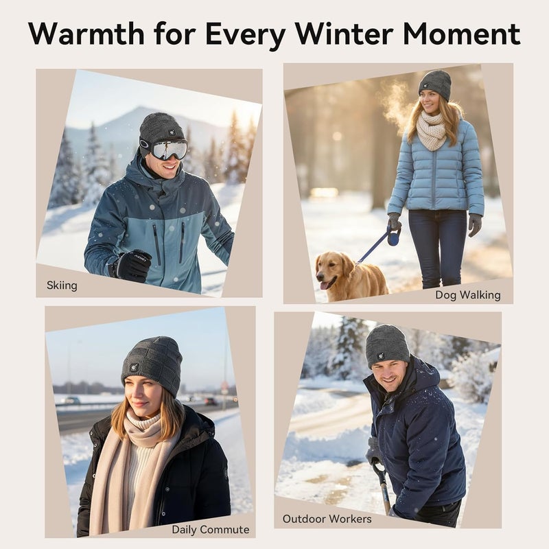 SUNWILL Heated Hat for Men Women,Long-Lasting Anti-Freeze Battery,Electric Winter Beanie - Image 5