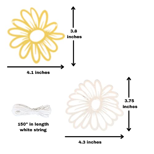 Pinfliers Bumble Bee Theme Paper Daisy Bunting, 18 pcs, Yellow and Cream, 75.5" Length - Image 3