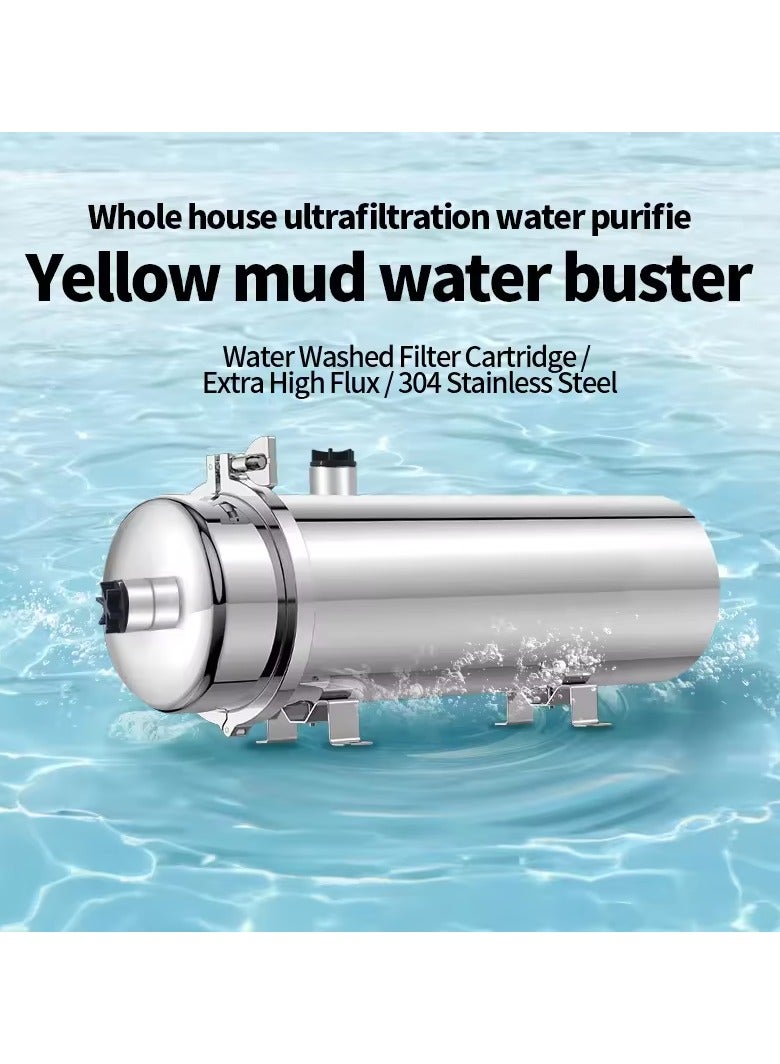 304 آلة تنقية مياه الفولاذ المقاوم للصدأ سعة 1000 لتر / ساعة في الهواء الطلق قابل للغسل PVDF UF غشاء مرشحات المياه - Image 2