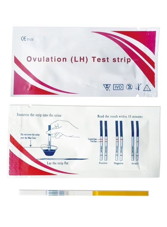 إل إتش مجموعة اختبار الإباضة 50 قطعة، شريط اختبار الإباضة، لاختبار الإباضة والتنبؤ بالخصوبة ومراقبة الخصوبة واختبار الحمل، سهلة الاستخدام ومغلفة بشكل فردي - Image 4