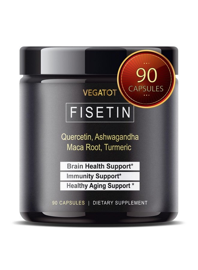 VEGATOT Fisetin High Purity 98%% **USA Made and Tested** (Similar to Apigenin Luteolin Quercetin) with Quercetin Ashwagandha Maca Root Turmeric - Promote Healthy Aging, Energy, Immune Support - Image 1