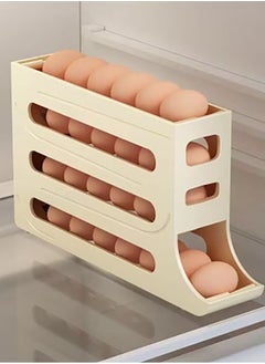 Bukela The 3-layer egg rack storage box with a sloping automatic rolling egg storage box is suitable for refrigerators  - Image 1