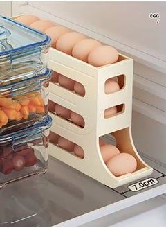 Bukela The 3-layer egg rack storage box with a sloping automatic rolling egg storage box is suitable for refrigerators  - Image 3