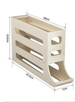 Bukela The 3-layer egg rack storage box with a sloping automatic rolling egg storage box is suitable for refrigerators  - Image 4