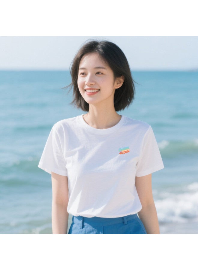 Your Sun Simple Print [100% Cotton] Women'S Base Layer Shirt Summer Thin Pure Cotton Short Sleeve T-Shirt Women'S Undershirt - Image 3