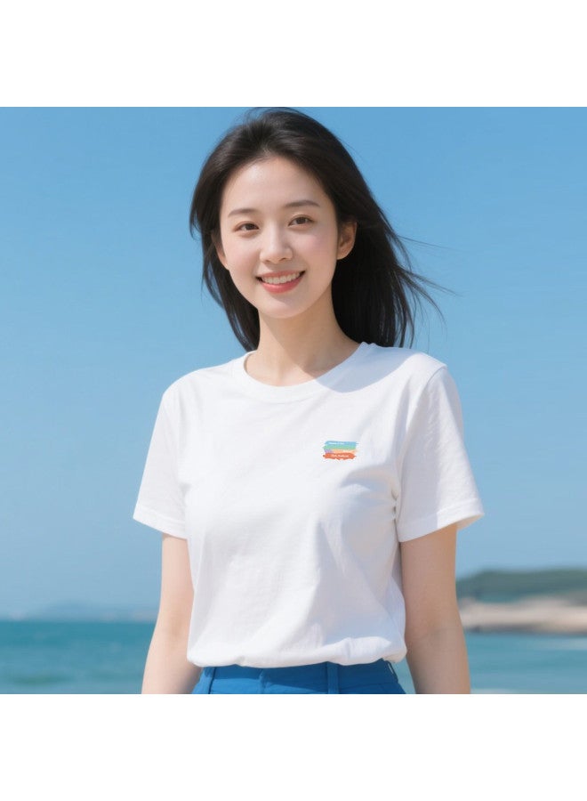 Your Sun Simple Print [100% Cotton] Women'S Base Layer Shirt Summer Thin Pure Cotton Short Sleeve T-Shirt Women'S Undershirt - Image 2
