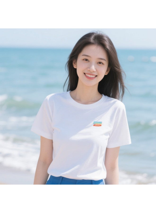 Your Sun Simple Print [100% Cotton] Women'S Base Layer Shirt Summer Thin Pure Cotton Short Sleeve T-Shirt Women'S Undershirt - Image 4