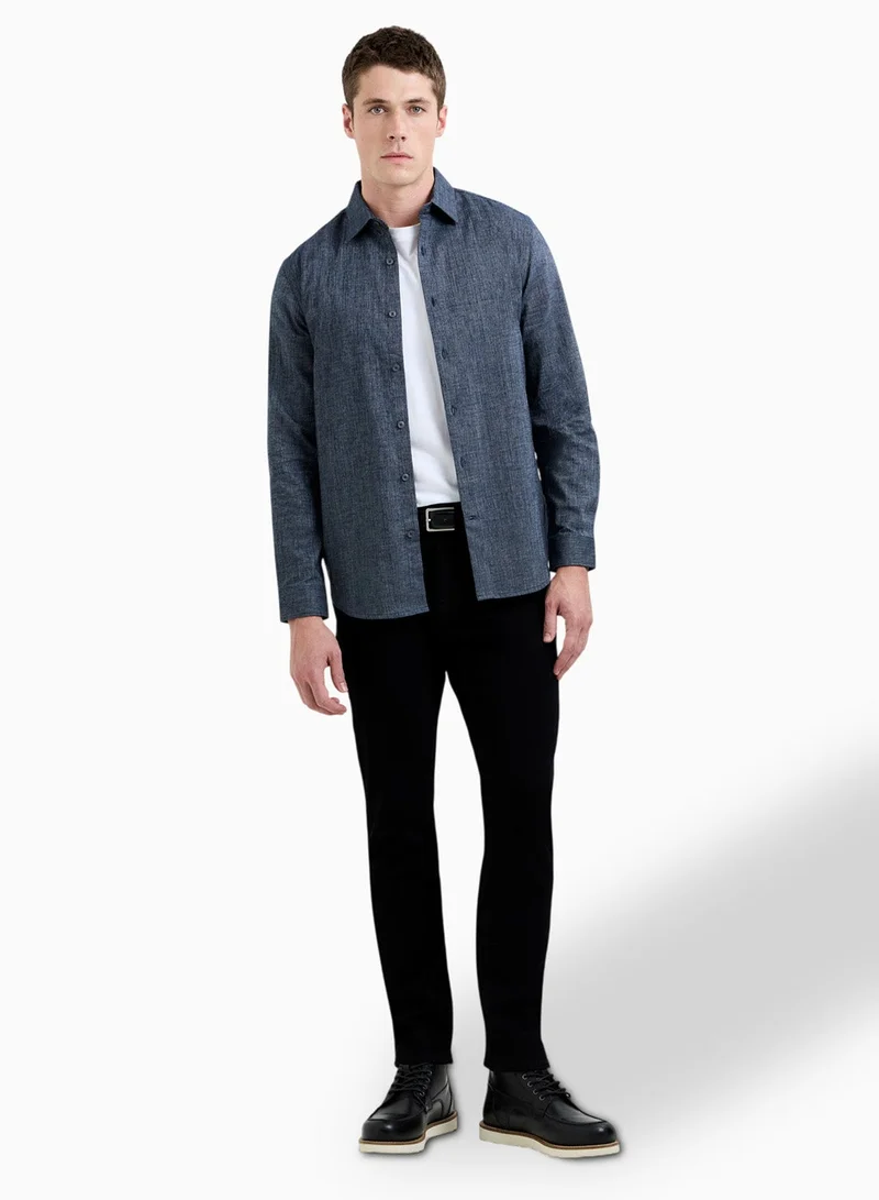 French Connection Navy Structured Regular Fit Shirt for Men | Best Price UAE