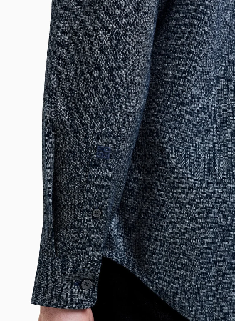French Connection Navy Structured Regular Fit Shirt for Men | Best Price UAE
