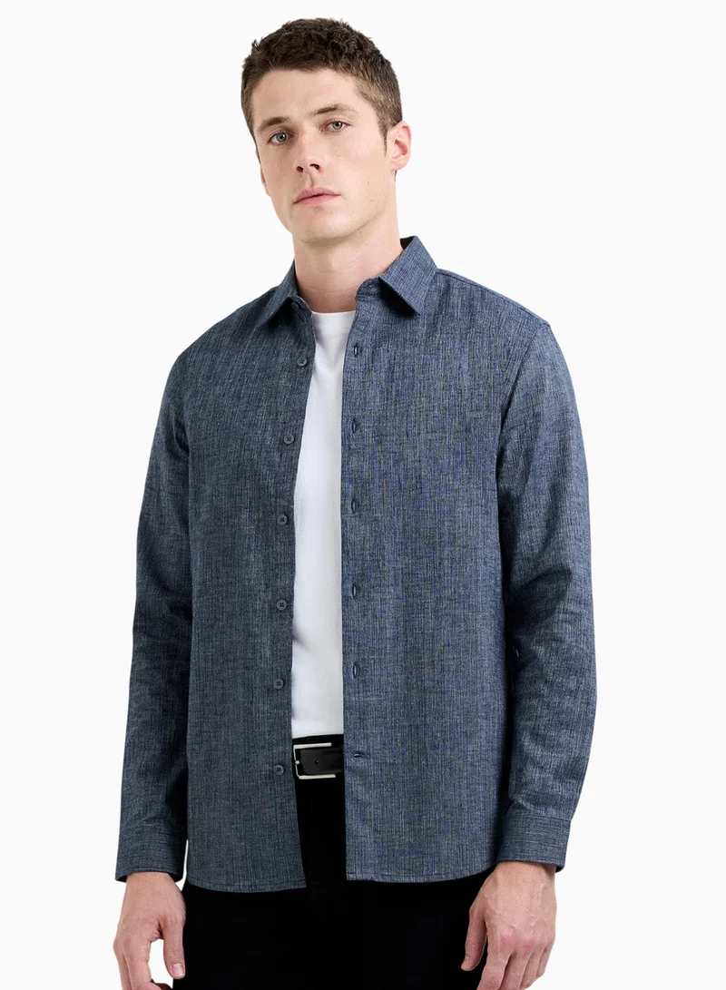 فرنش كونكشن قميص بقصة منتظمة وهيكل منظم