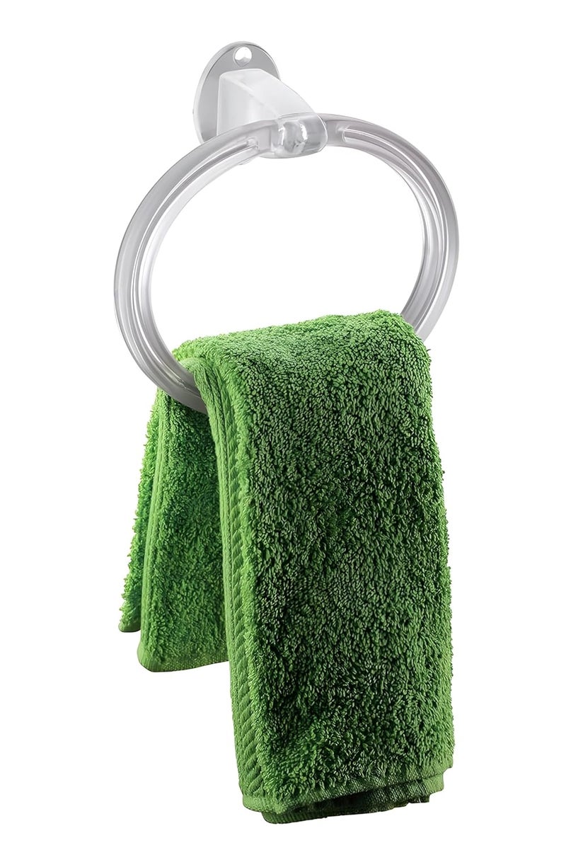 WallMounted Plastic Towel Ring Holder Durable and SpaceSaving Bathroom Accessory for Hand Towels Lightweight and Sturdy Design for Modern Bathrooms and Kitchens Pack of 2 
