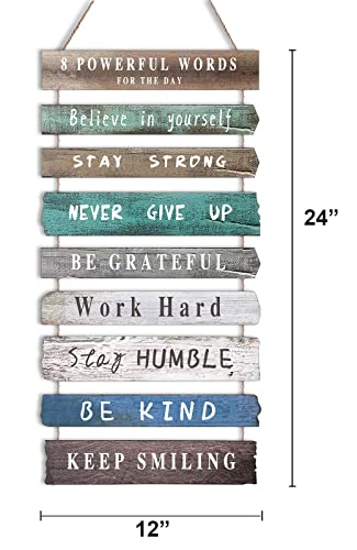 Joyhawk Inspirational Wall Art Decor for Office, Wooden Rustic Hanging Motivational Wall Art Decoration Sign, Inspiring Positive Quotes Wall Art for Home Living Room Bedroom Bathroom Classroom Gym 12"x24" - Image 3