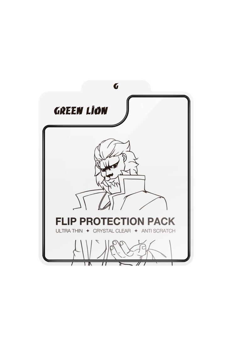 GREEN LION Flip Protection Pack Privacy for Samsung Galaxy Z Flip 6 / Front Glass & Inside Soft Film / Ultra-Thin / Anti Peeping / Anti Fingerprint / Anti Scratch / Crystal Clear - Clear - Image 4