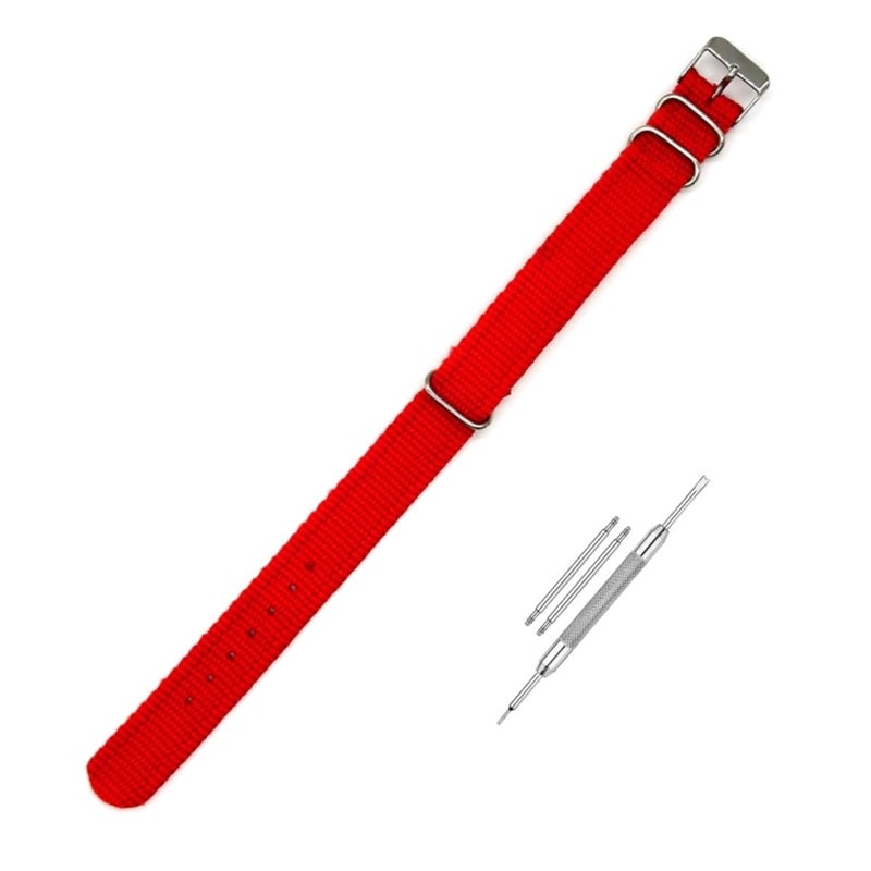 Lineon 'BANL' 18mm Nylon Vintage Style NATO Watch Strap ONE WAY NATO Nylon STRAP Compatible for Titan Fossil Casio & All 18mm Lug Watches (Tool & Pins Include) - Image 1