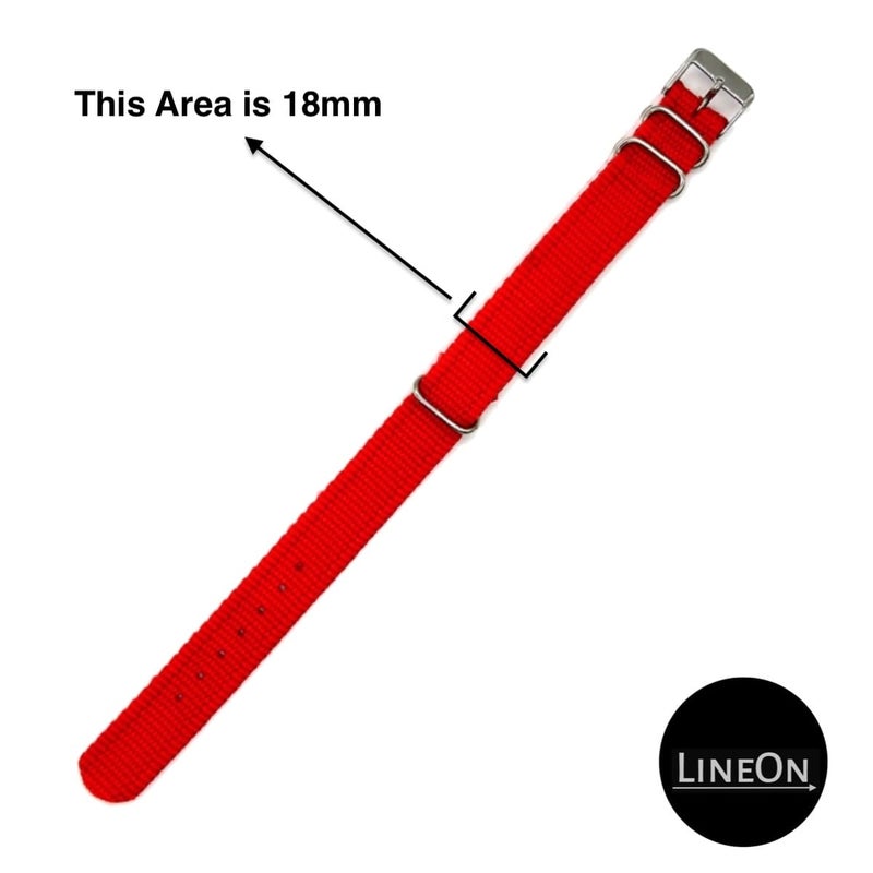 Lineon 'BANL' 18mm Nylon Vintage Style NATO Watch Strap ONE WAY NATO Nylon STRAP Compatible for Titan Fossil Casio & All 18mm Lug Watches (Tool & Pins Include) - Image 2