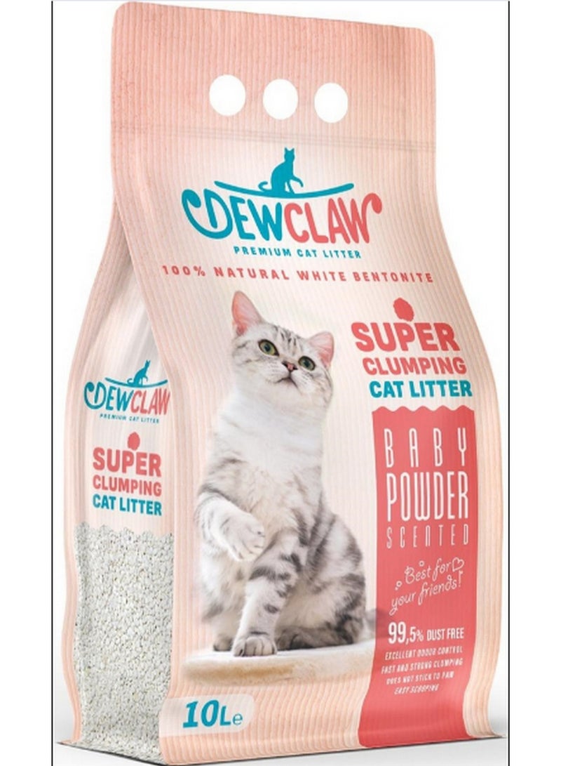 ديو كلو رمل قطط بريميوم ديوكلو – بنتونايت أبيض طبيعي بتكتل قوي ورائحة بودرة الأطفال - Image 1