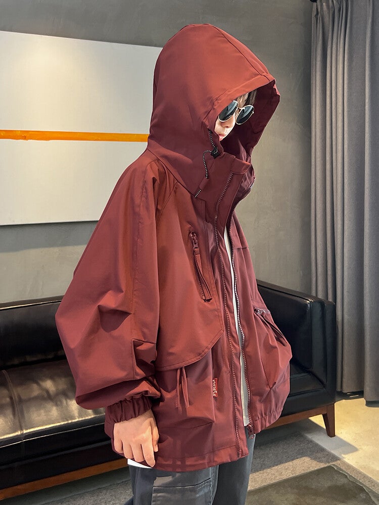 Boys' Hooded Workwear Jacket Autumn New 2023 Children'S Spring Windproof Jacket Medium And Large Children'S Jacket Fashion - Image 4