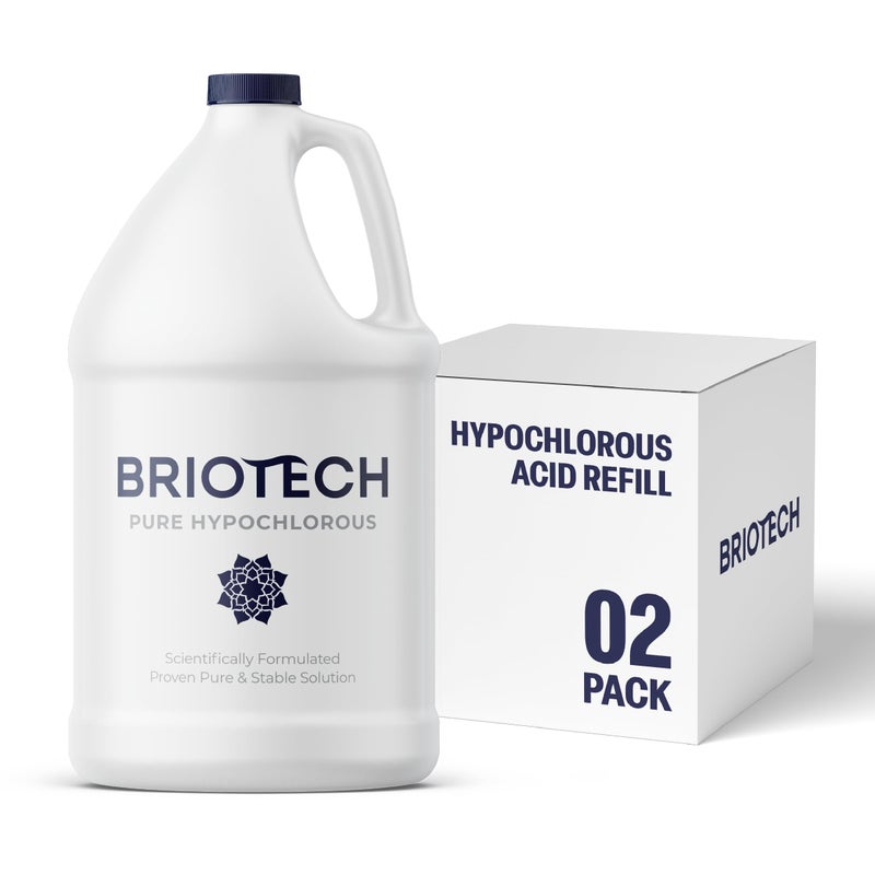 BRIOTECH Pure Hypochlorous Acid Spray and Cleanser, Original Premium HOCl Topical Solution, Multi-Purpose Cleaner, Family Approved & Pet Friendly, 1 liter refill ea - Image 1