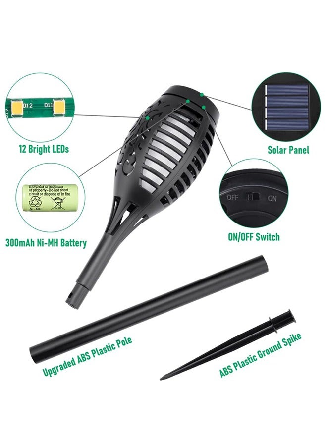 المصابيح الشمسية في الهواء الطلق، 6 حزم ضوء الشعلة الشمسية مع اللهب Flickering، مصابيح الحديقة الشمسية المقاومة للماء، المصابيح الشمسية في الهواء الطلق للساحة، مشاعل لهب للتزيين الخارجي الديكور مسار باتيو - Image 3