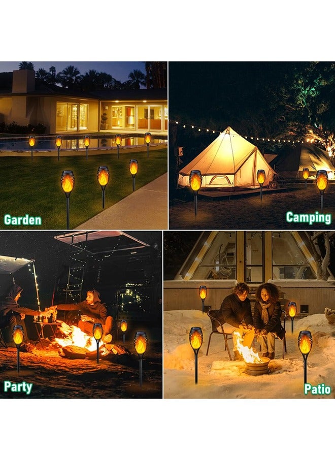 المصابيح الشمسية في الهواء الطلق، 6 حزم ضوء الشعلة الشمسية مع اللهب Flickering، مصابيح الحديقة الشمسية المقاومة للماء، المصابيح الشمسية في الهواء الطلق للساحة، مشاعل لهب للتزيين الخارجي الديكور مسار باتيو - Image 2
