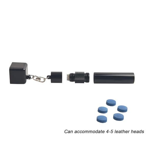 LAKE OF FIRE 3-in-1 Snooker/Pool Cue Tip Shaper with Repair Tool, Cue Tip Storage, and Billiard Chalk Holder(Black) - Image 5