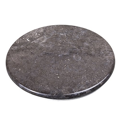 Creative Home Natural Charcoal Marble 12 Inch Round Cheese Board Charcuterie Board Dessert Bread Serving Platter For Kitchen Baking Party Serving, 12 Inch Diameter, Grey - Image 1