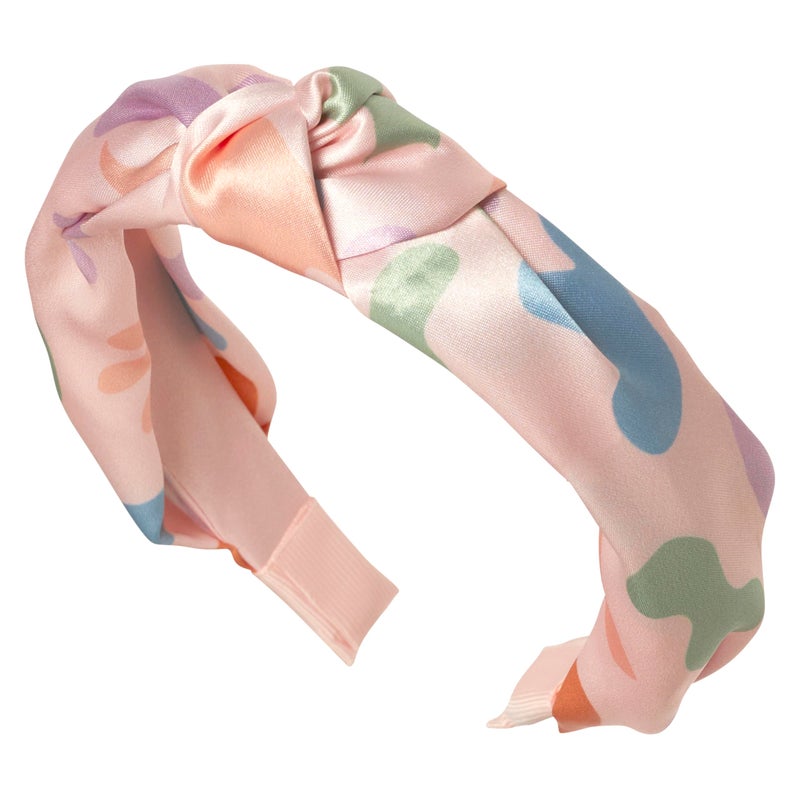 Goody X Sophia Yeshi Ouchless Hold Knotted Headband, Satin-Wrapped Headbands for Women & Men, Gentle Hold, Wide Headband with Beautiful Bold Print - Image 3