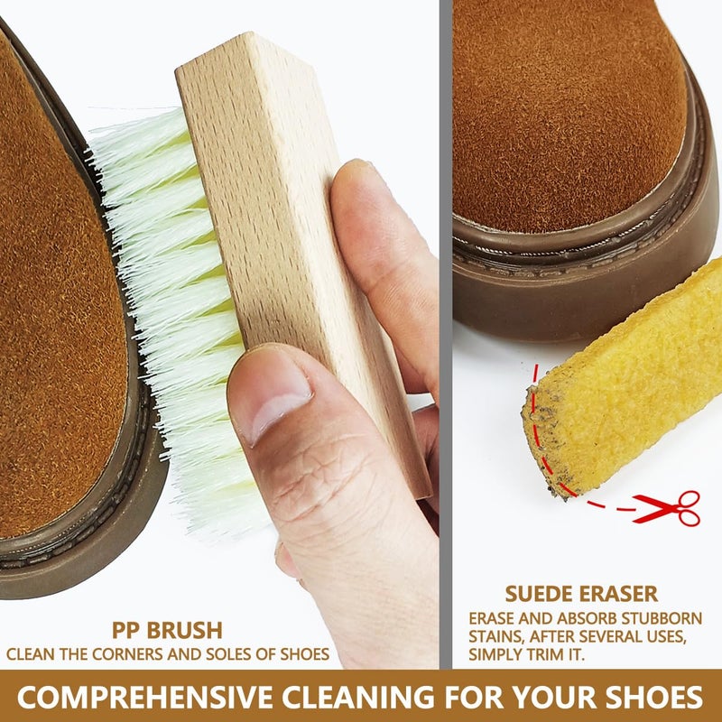 Gmeily 3Pcs Suede Shoe Brush and Eraser Suede Nubuck Cleaning Brush for Shoes - Image 5