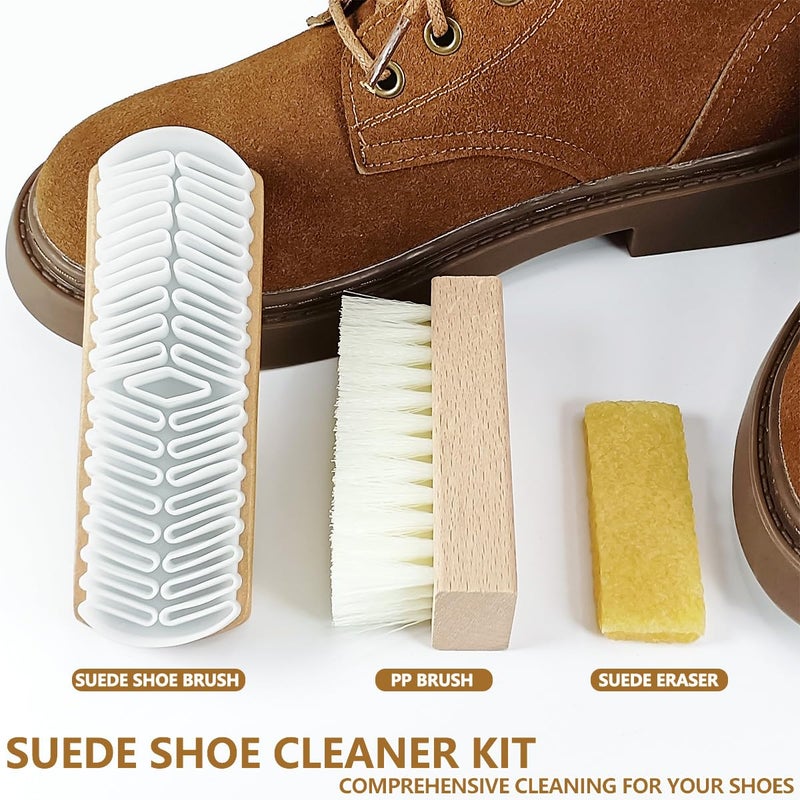 Gmeily 3Pcs Suede Shoe Brush and Eraser Suede Nubuck Cleaning Brush for Shoes - Image 2