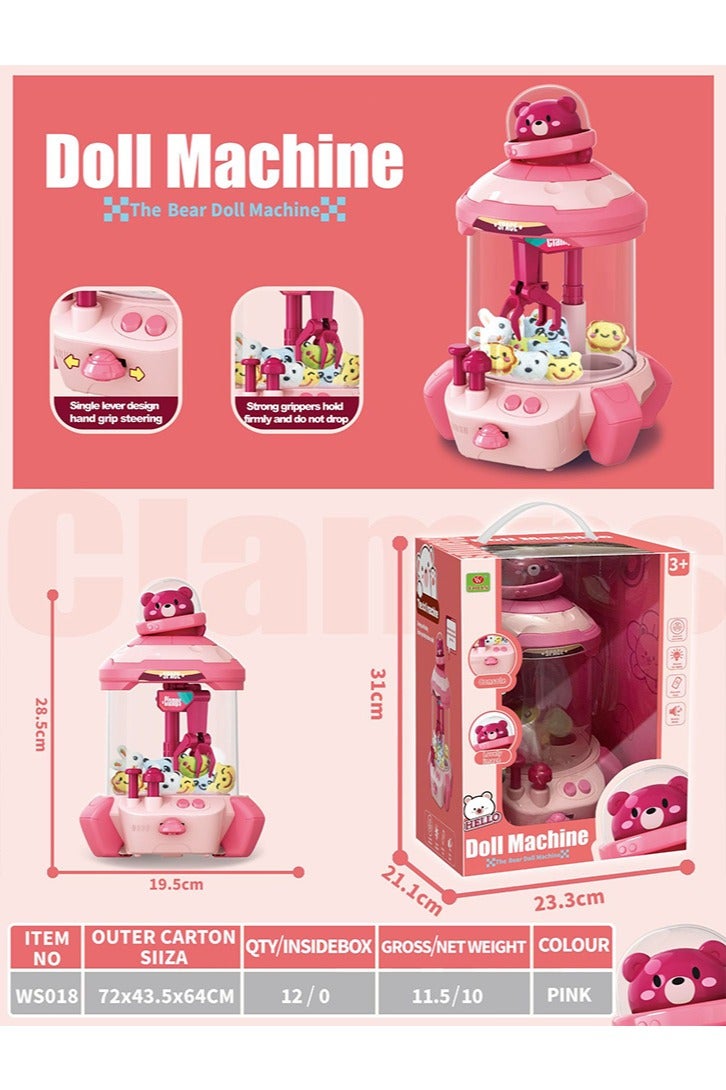 Children's Doll Machine Toy Play House Clip Doll Machine Doll Gacha Machine Girls Educational Toy Birthday Gift Pink - Image 5