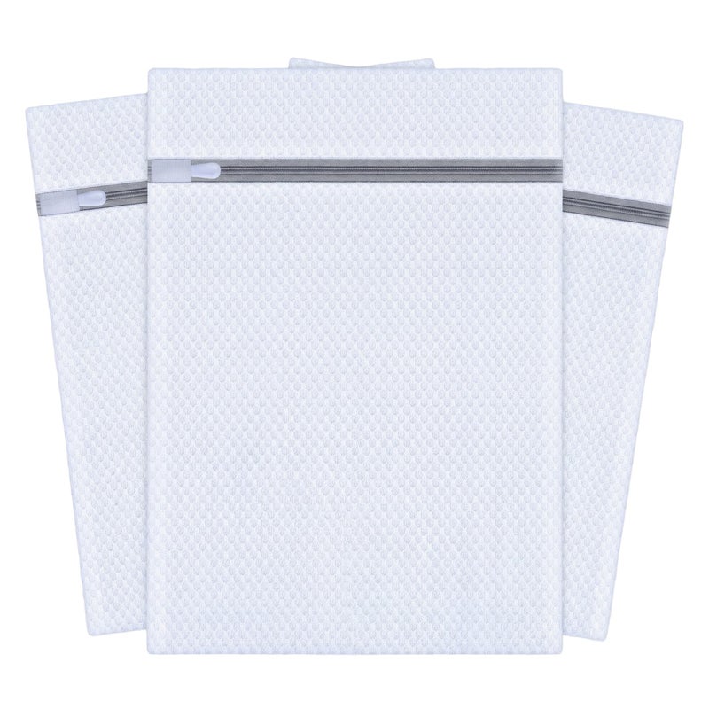 Mesh Laundry Bags for Delicates 3 Pack 12x16 Inches, Honeycomb Wash Bags with Zipper Cover for Washing Machine - Image 1