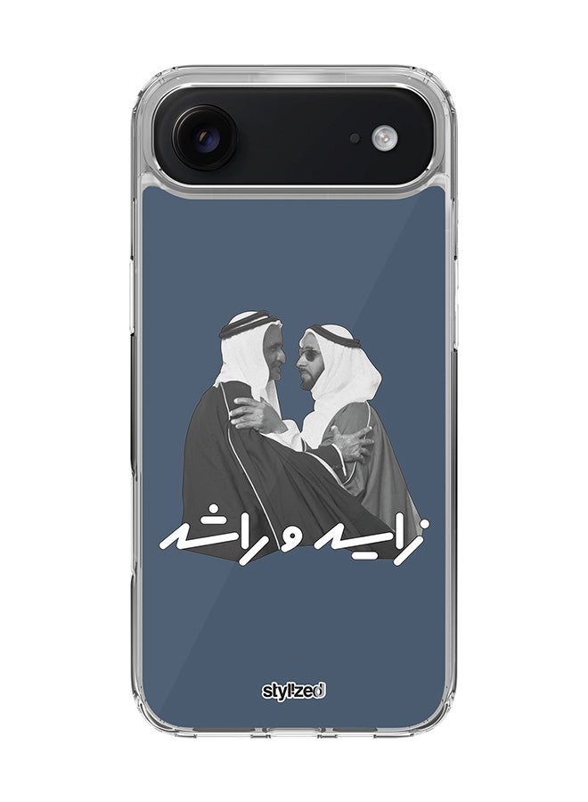 Stylizedd غطاء آيفون إير [متوافق مع MagSafe] غطاء مغناطيسي رقيق شفاف - الشيخ زايد والشيخ راشد، أزرق - Image 1