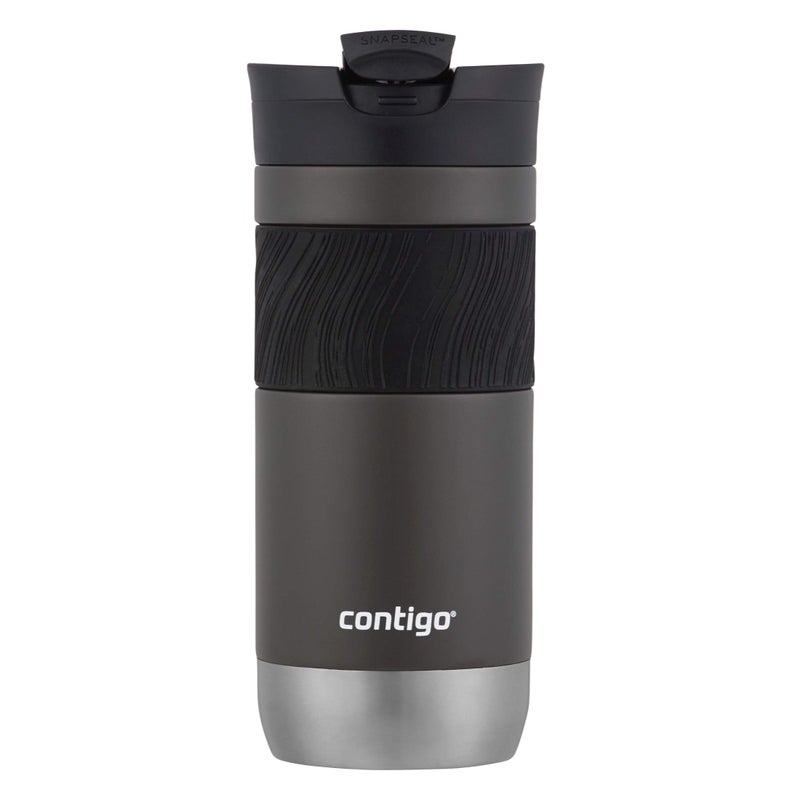 Contigo كوب السفر من كونتيغو بايرون 2.0 من الفولاذ المقاوم للصدأ مع غطاء SNAPSEAL سعة 16 أونصة. عبوة من 2، ساكي/جنبيير - Image 2