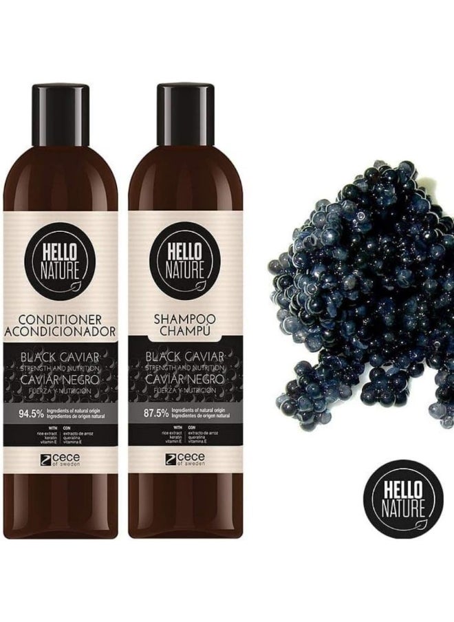 HELLO NATURE - Shampoo Black Caviar 300 Ml - Image 1