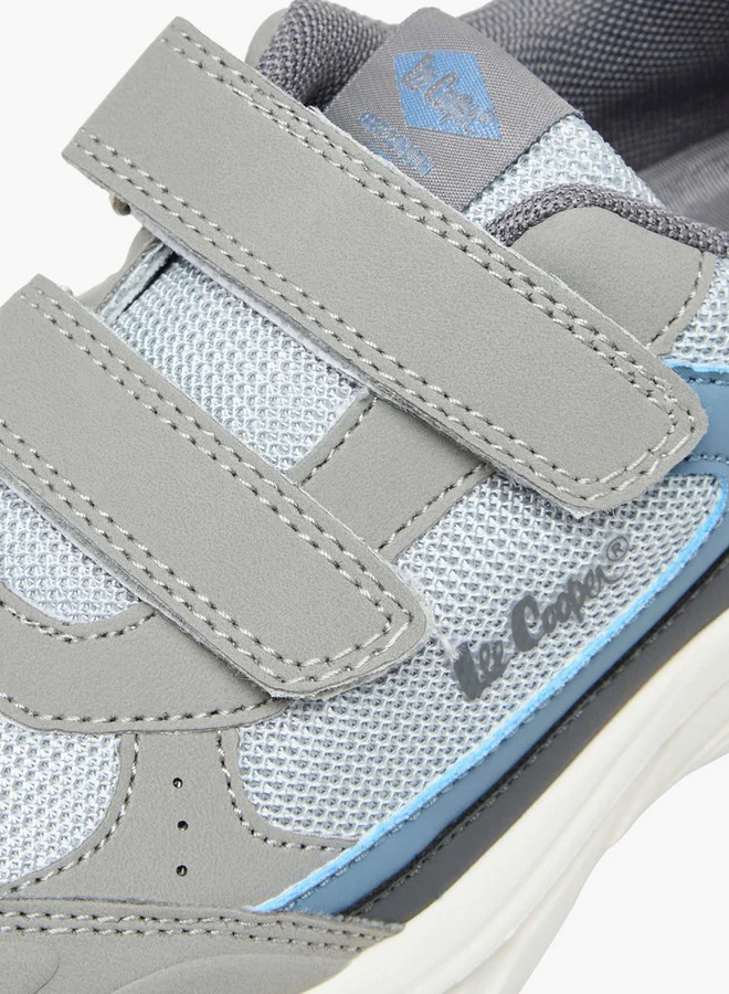 Lee Cooper Boys' Panelled Sneakers with Hook and Loop Closure