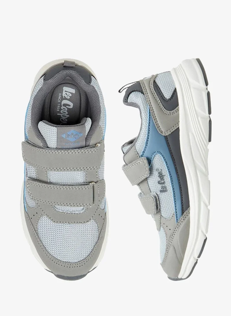 Lee Cooper Boys' Panelled Sneakers with Hook and Loop Closure