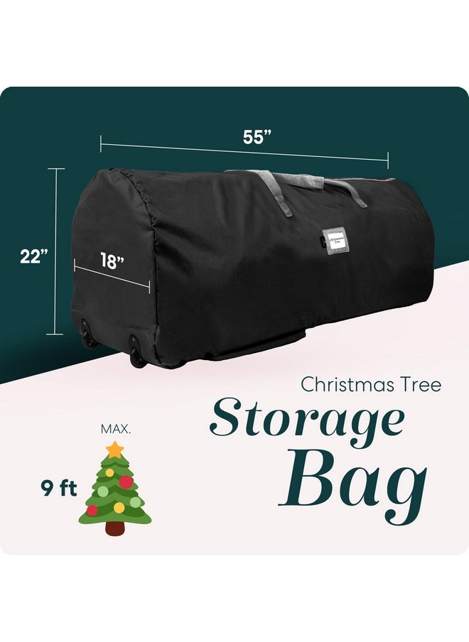 Handy Laundry Handy Laundry Rolling Tree Storage Bag - For 9-Foot Artificial Christmas Holiday Tree. Zippered Bag, Carry Handles and Wheels for Easy Transport. Protects Against Dust, Insects, and Moisture. (BLACK)  - Image 2