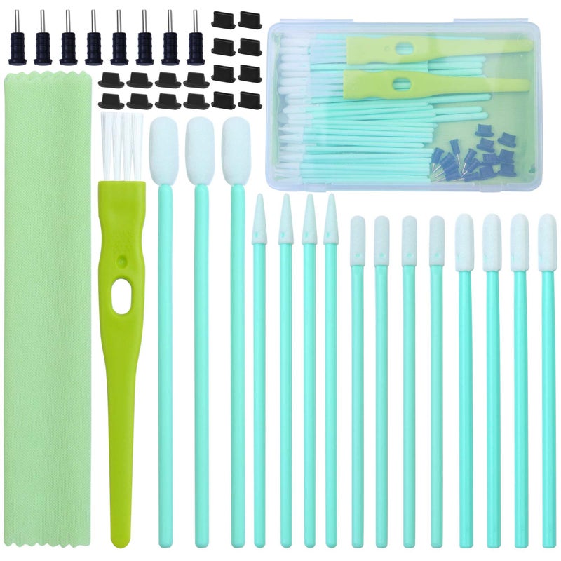 Aneco 68 Pieces Cell Phone Cleaning Kit Brush Set USB Charging Port Type C Anti Dust Port Plug Set and Headphone Jack Cleaner Compatible with iPhone, iOS Android, Cell Phone, Electronics Cleaner - Image 1