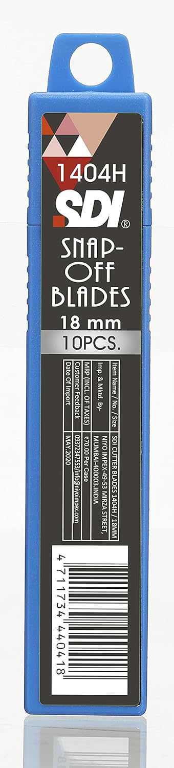 SDI 1404H Snap Off Cutter Blades 18 Mm Quality Carbon Steel Blades Pack of 100 Pc - Image 3