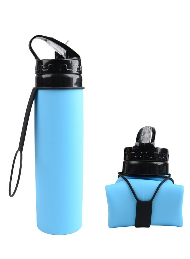 Goldfish 600ML Outdoor Sports Folding Water Cup with Straw Portable for Riding and Traveling - Image 1