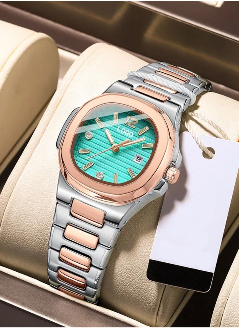 POEDAGAR Business branded silvers ladies rose gold design wrist watch 