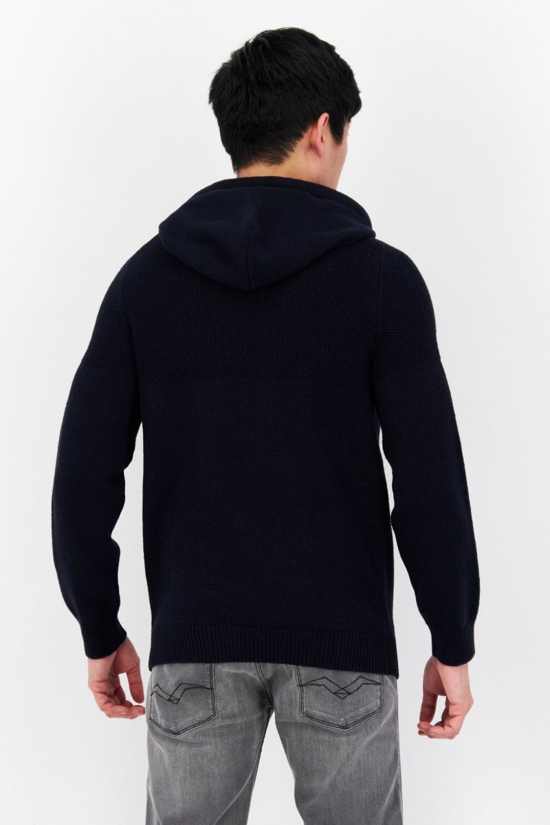 Lyle & Scott Men Long Sleeve Embroidered Logo Hoodie, Navy Blue - Image 3