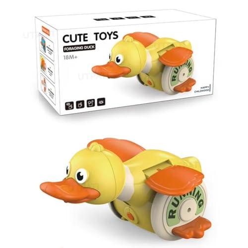 UTPATI Interactive Duck Crawl Toy with Electric 360° Rotating Music and Lights Active Play Development for Children Cute Fun Sound and Light Round Duck Baby Guide to Learn to Climb Toys (Multicolour) - Image 1