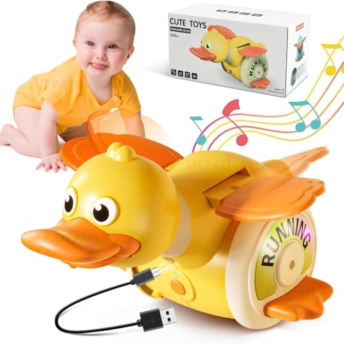 UTPATI Interactive Duck Crawl Toy with Electric 360° Rotating Music and Lights Active Play Development for Children Cute Fun Sound and Light Round Duck Baby Guide to Learn to Climb Toys (Multicolour) - Image 5