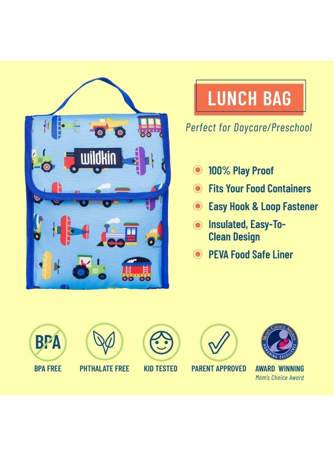 Wildkin Olive Kids Trains  Planes And Trucks Lunch Bag - Image 3