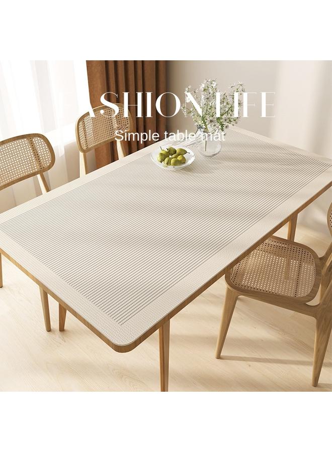 Bluejw Light Luxury High-grade Dining Table Mat Waterproof Oil-proof Anti-scalding Leather Tablecloth Coffee Table Tablecloth Rock Board Dining Table Protection Mat - Image 2