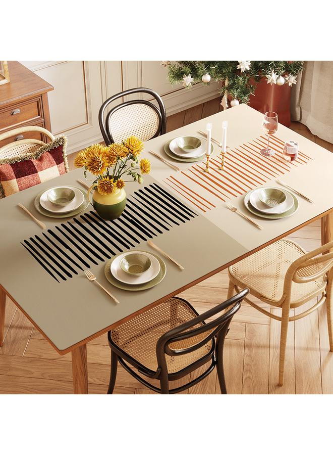 Bluejw Light Luxury High-grade Dining Table Mat Waterproof Oil-proof Anti-scalding Leather Tablecloth Coffee Table Tablecloth Rock Board Dining Table Protection Mat - Image 1