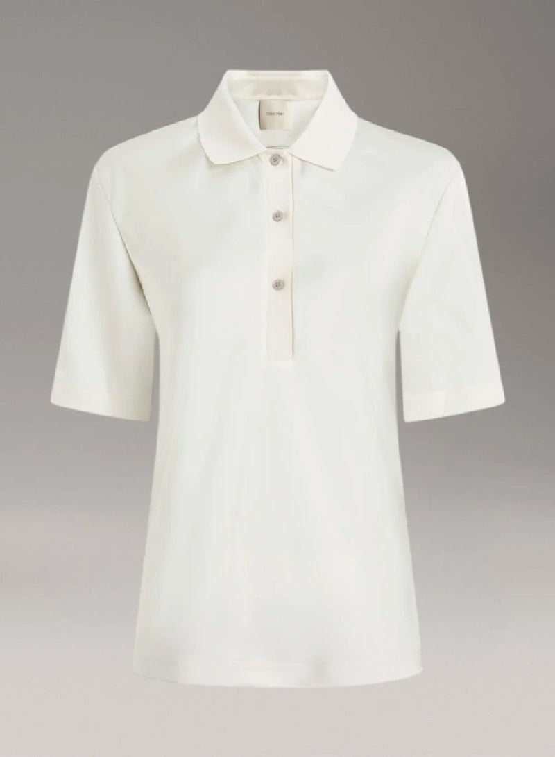 CALVIN KLEIN Satin Polo Shirt - Image 5