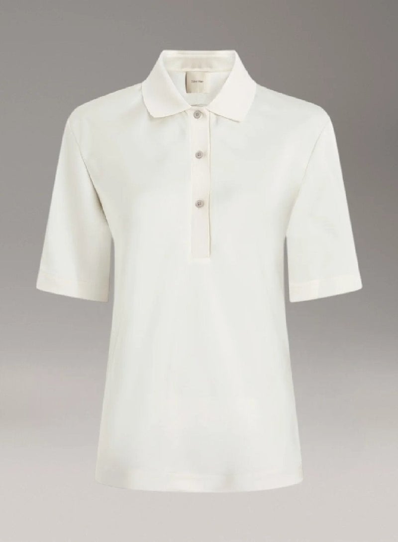 CALVIN KLEIN Satin Polo Shirt - Image 5